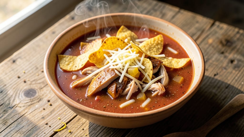 Authentic Chicken Enchilada Soup Recipe: Smoky Tortilla and Cheese Layered Warmth