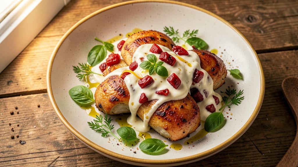 Baked Tomato Chicken Thighs Recipe: Juicy Crisp Edges With Herb-Infused Filling