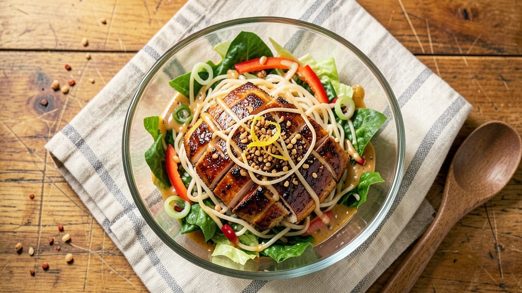Applebee's Grilled Oriental Chicken Salad Recipe: Crispy Chicken and Peanut Dressing on Fresh Greens