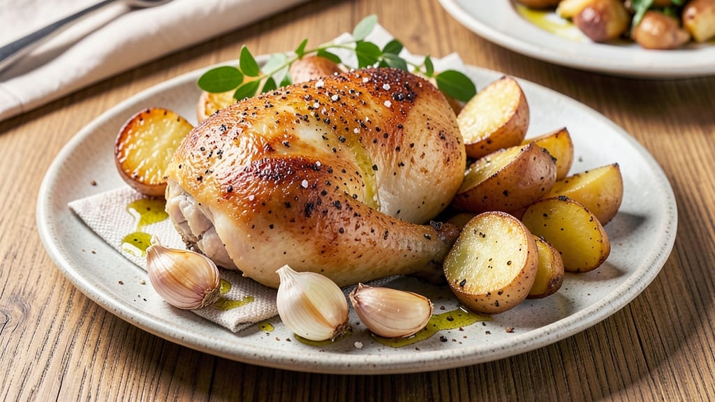 Baked Chicken and Roasted Potatoes Recipe: Crispy Skin, Fluffy Potatoes, One-Pan Magic