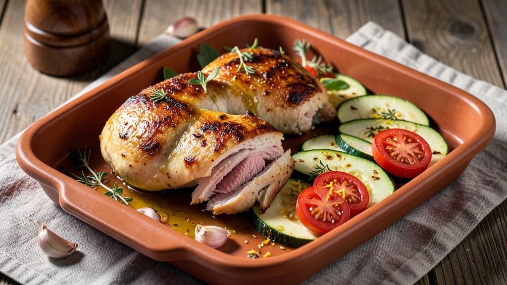 Baked Chicken, Zucchini, and Tomato Recipe: One-Pan Herb-Roasted Medley
