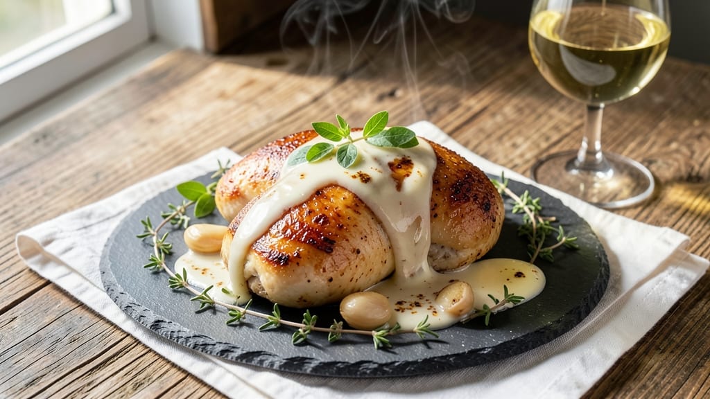 Baked Chicken With White Wine Recipe: Crispy Skin and Herbed Wine Sauce Magic