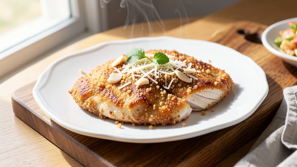 Baked Chicken Breaded Recipe: Crispy Parmesan Garlic Crust With Juicy Centers