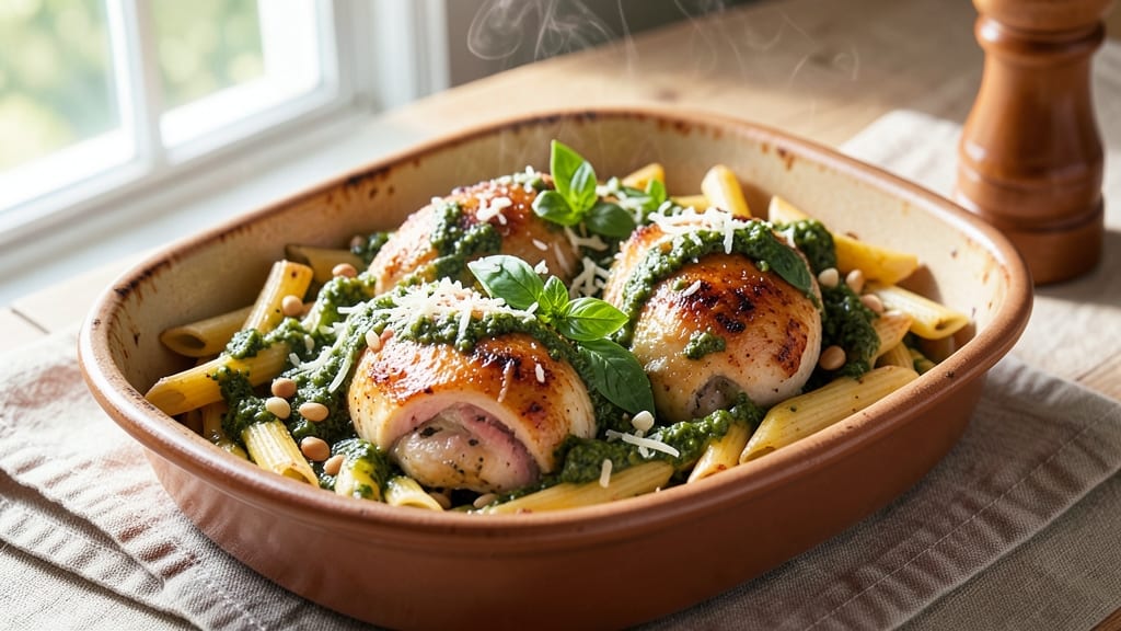 Baked Chicken Pesto Pasta Recipe: One-Pan Protein-Packed Dinner