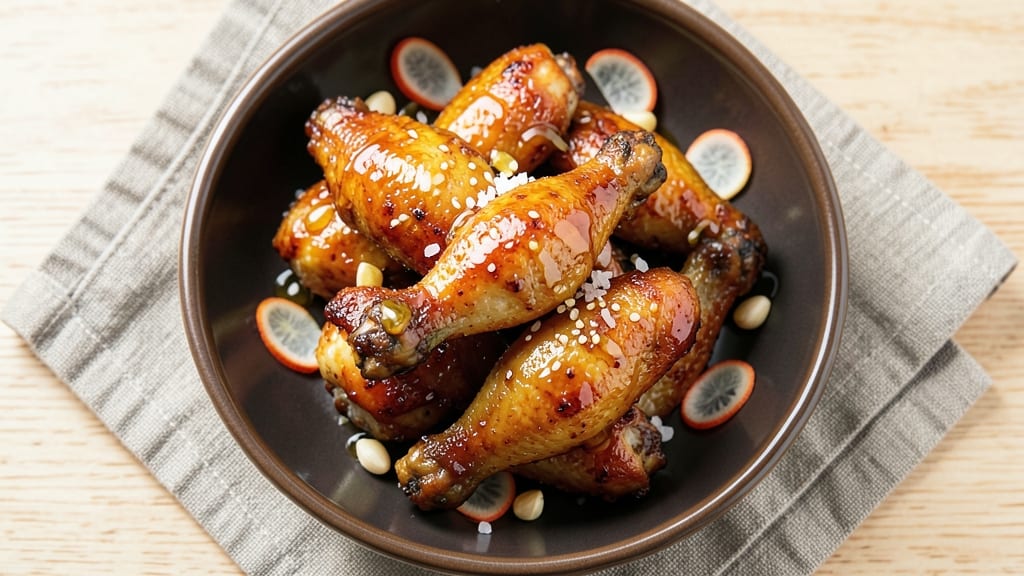 Baked Chicken Wings With Honey Soy and Ginger Marinade Recipe: Sticky-Sweet Gloss Locks Flavor Deep