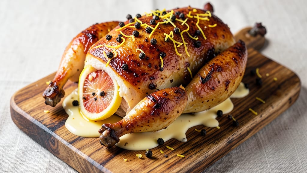 Baked Lemon Pepper Whole Chicken Recipe: Crispy Skin, Juicy Meat with Zesty Kick