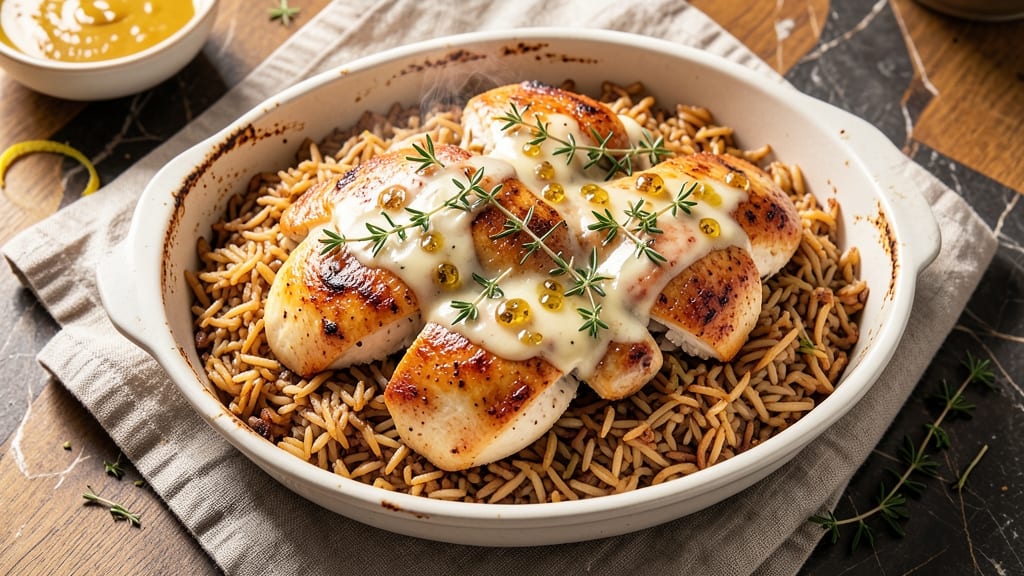 Baked Chicken and Brown Rice Casserole Recipe: One-Dish Comfort With Golden Crisp Top