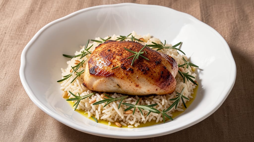 Baked Chicken Over Rice Recipe: Savory Herb Crust and Fluffy Jasmine Basmati