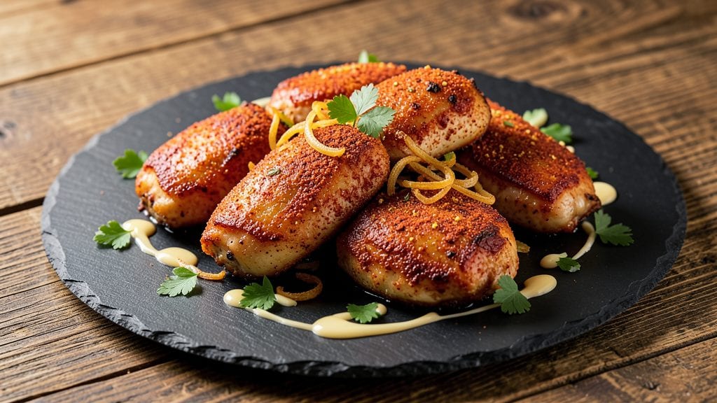 Baked KFC-Style Chicken Recipe: Crispy Celery Crown Over Juicy Meat