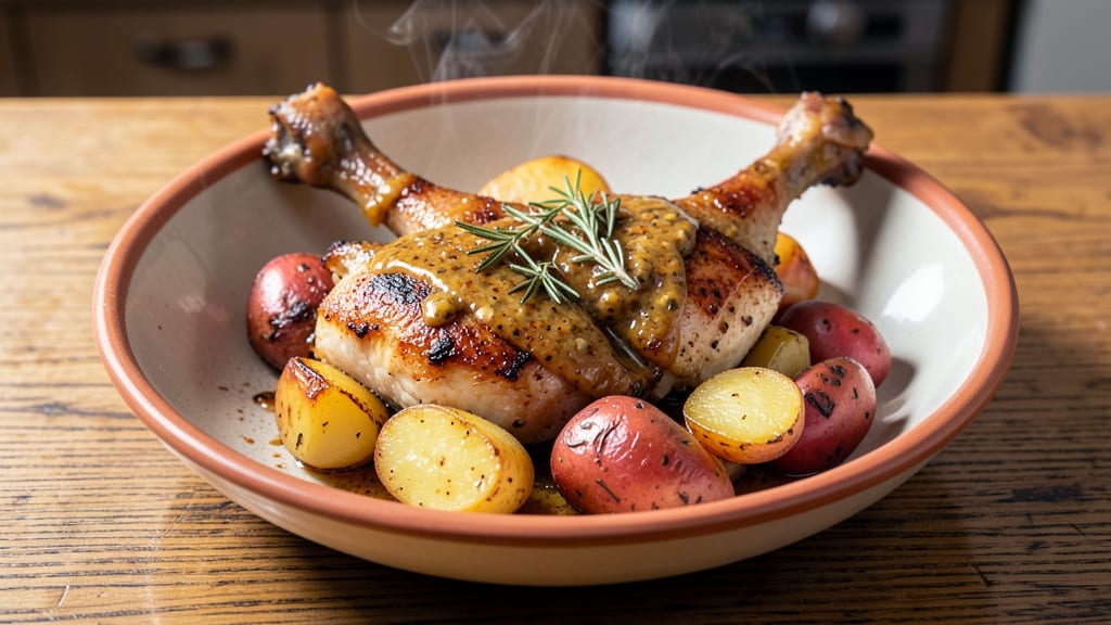 Chicken Legs and Potatoes Recipe: Crispy-Skinned Roast in One Pan