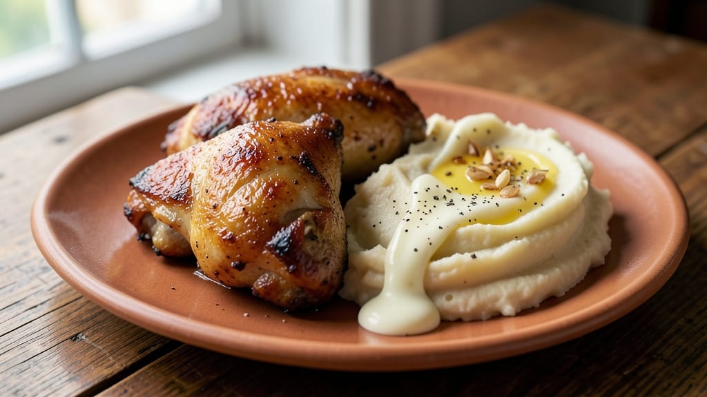 Chicken Thigh and Mashed Potato Recipe: Juicy Roast with Creamy Side Harmony