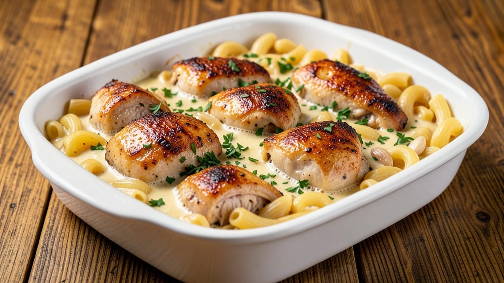 Baked Chicken Macaroni Recipe: Crispy-Topped Comfort with Juicy Chicken