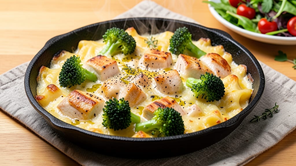 Baked Mac and Cheese With Chicken and Broccoli Recipe: One-Dish Protein-Packed Comfort
