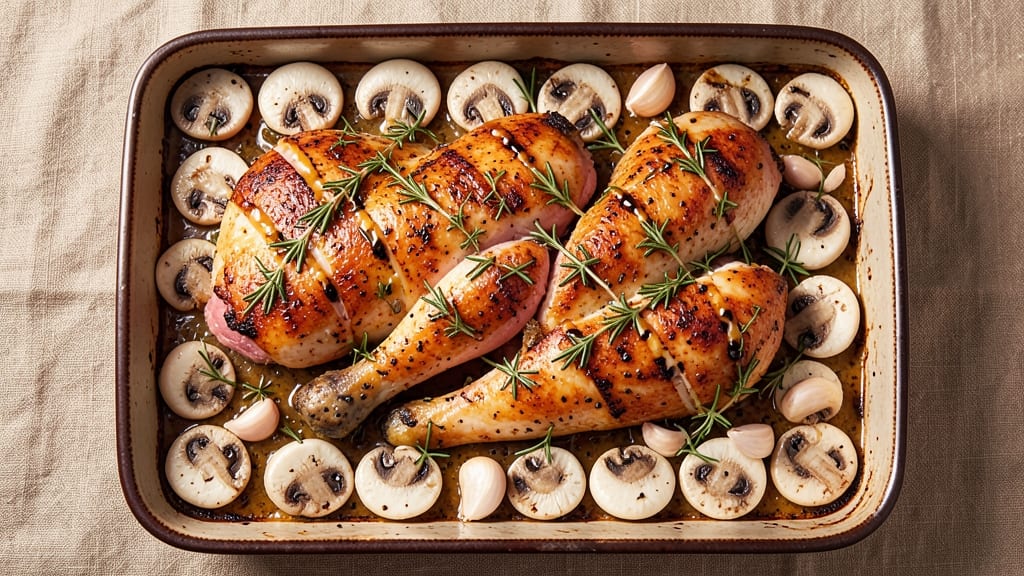 Jamie Oliver's Chicken and Mushroom Tray Bake Recipe: One-Pan Herb-Kissed Richness