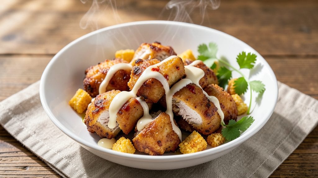 Krispy Krunchy Chicken Copycat Recipe: Crunchy Celery Crown Over Vanilla Bliss Layers