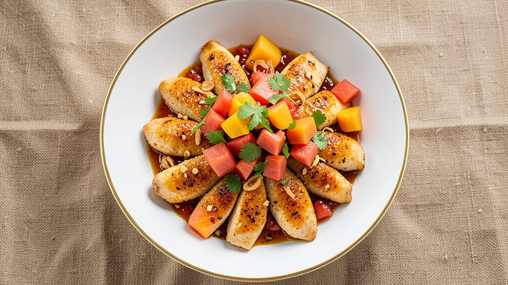 Lemon Ginger Chicken With Pineapple Mango Salsa Recipe: Tropical Zing Meets Zesty Pan-Sear